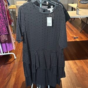 H&M Black Eyelet Dress